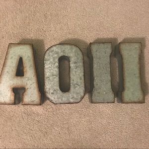AOII Rustic Metal Letters